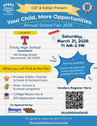 Fair flyer with notebook paper background