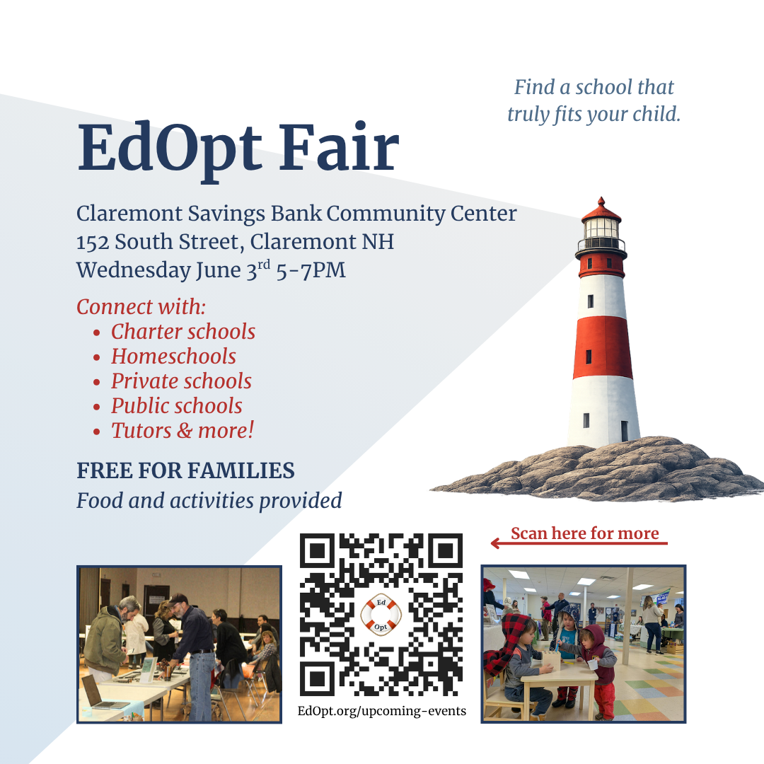 Lighthouse shining a light on the Claremont Fair announcement, with QR code